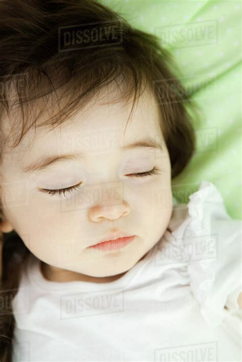 Baby Girl Sleeping Portrait Stock Photo Dissolve