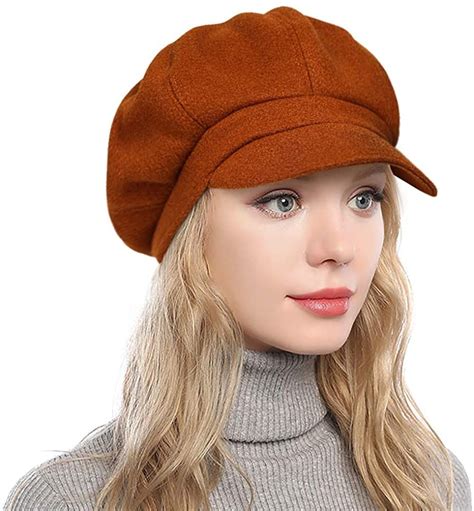 Shop Women S Newsboy Cap Spring Wool British Ivy Cabbie Beret Tweed