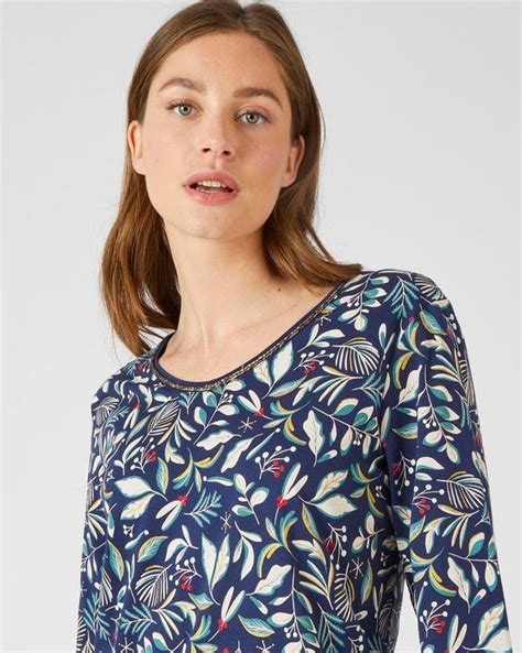 Chemise de nuit Maille jersey pur coton peigné motifs de Noël