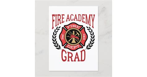 Fire Academy Grad Graduation Postcard | Zazzle