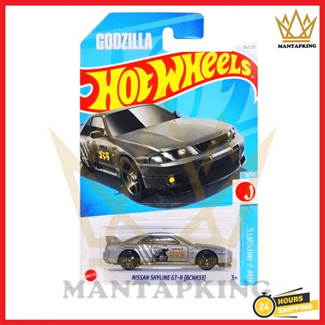 Hot Wheels Nissan Skyline GT R BCNR Grey Godzilla Tampo Hotwheels Nissan Skyline GTR R