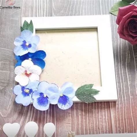 How To Make Paper Flower Photo Frame With Pansy Crepe Paper Flower