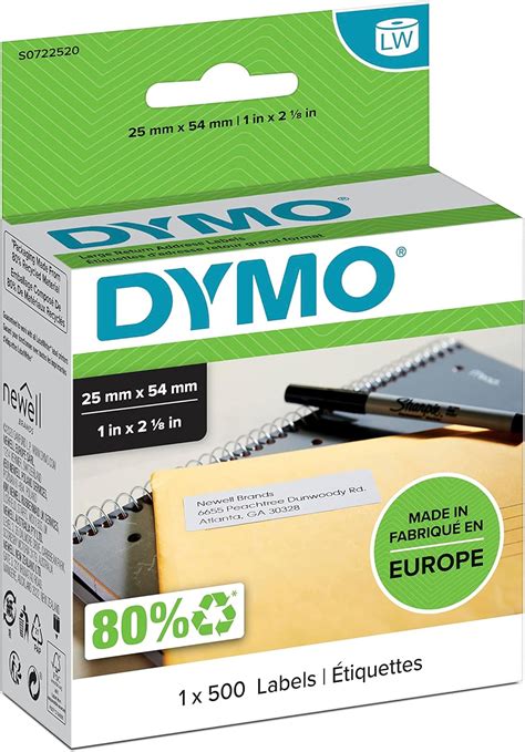 DYMO LW Etichette Di Ritorno Grandi 25 Mm X 54 Mm 1 Rotolo Da 500