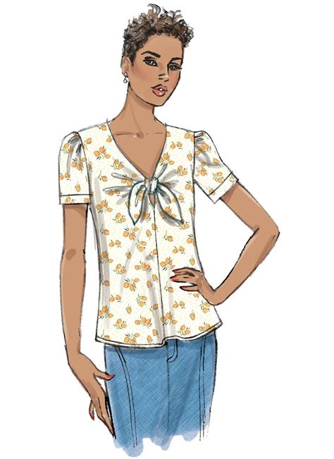 Misses Top And Tie Butterick Sewing Pattern B6662 Etsy Butterick Sewing Pattern Butterick