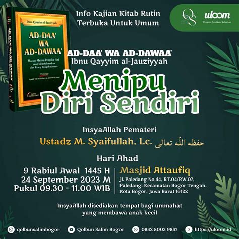 Kajian Kitab Ad Daa Wa Ad Dawaa Menipu Diri Sendiri