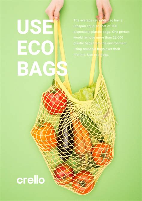 Say No To Plastic Bags Poster Eco Bag Bags Net Bag