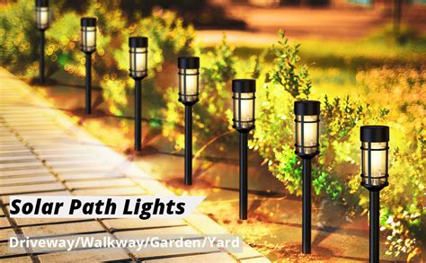 Ilanck Solar Pathway Lights 8 Pack Bright Solar Lights Outdoor Waterproof Ip65 Led Solar