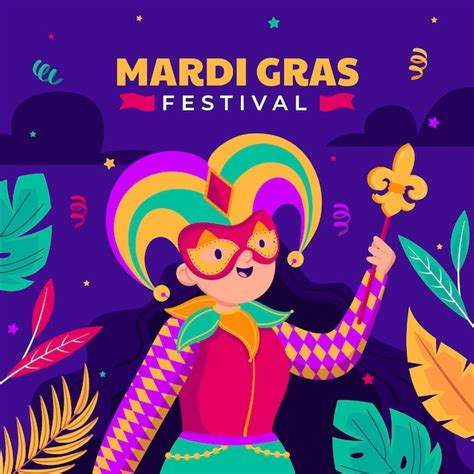 Premium Vector Flat Mardi Gras Illustration