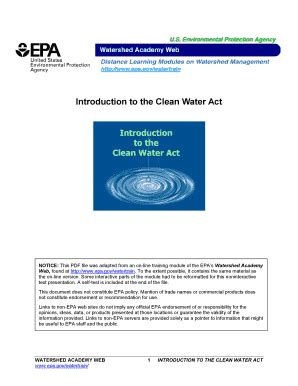 Fillable Online Cfpub Epa Introduction To The Clean Water Act Fax Email