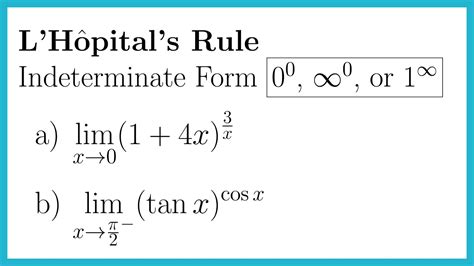 Lhopitals Rule Indeterminate Of The Form Infinity Infinity