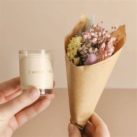 You Are Wonderful Candle And Flower Posy Gift Lisa Angel