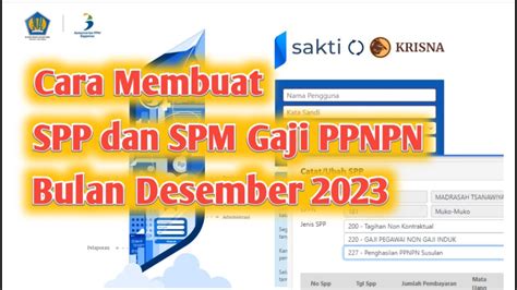 Cara Membuat SPP Dan SPM Gaji PPNPN Bulan Desember 2023 YouTube