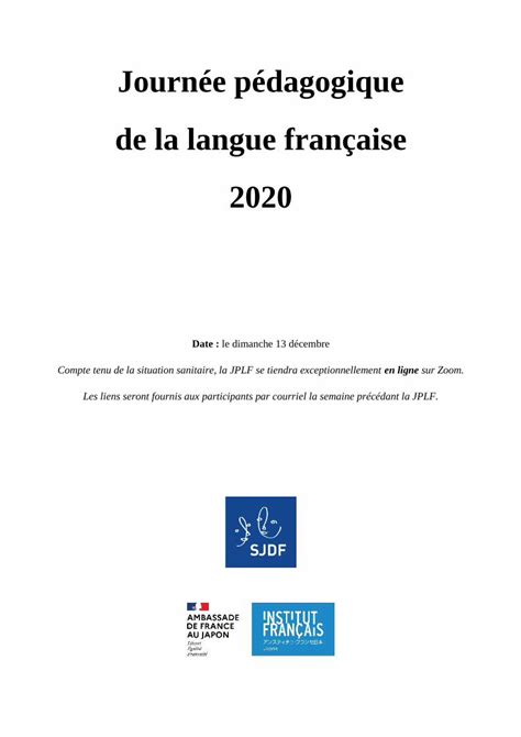 Pdf Journ E P Dagogique De La Langue Fran Aise