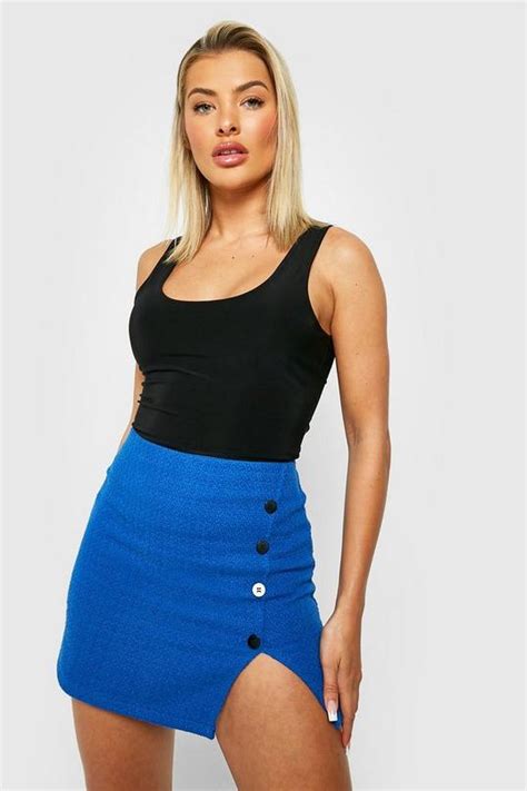 Boucle Wrap Over Mini Skirt Boohoo Usa