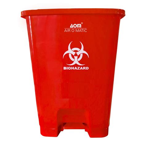 Air O Matic Plastic Biohazard Pedal Dustbin Liter Red Amazon In