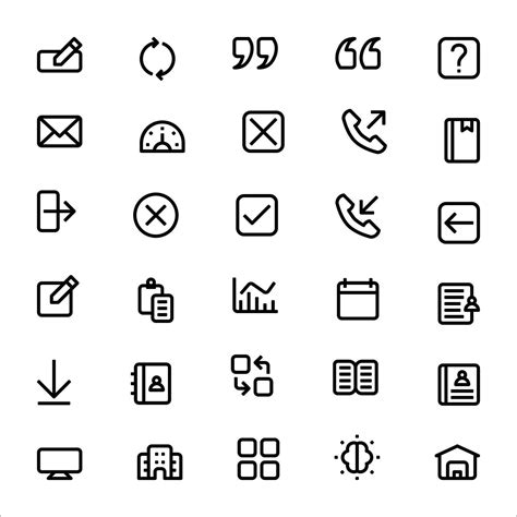 User Interface Icon Set Line Icon Collection Containing Calendar