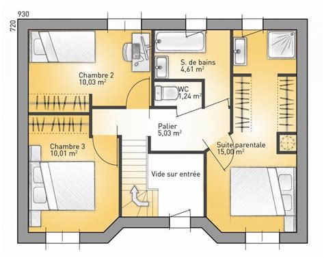 Plan maison neuve à construire Maisons France Confort City 98 Plan