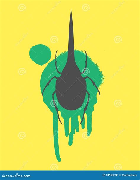 Hercules Beetle Insect Vector Silhouette Cartoondealer