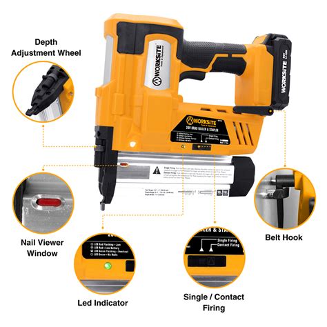 Worksite Gauge In Nailer Stapler Flooring Roofing Framing Palm