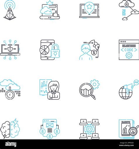 Social Media Analysis Linear Icons Set Engagement Metrics Sentiment