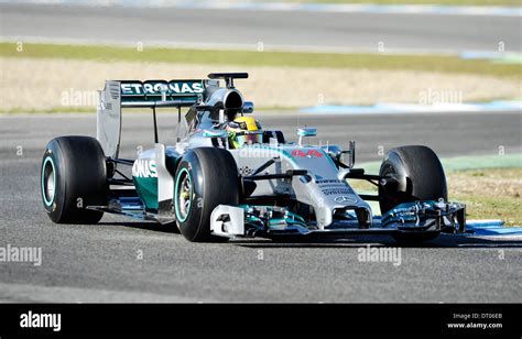 Lewis Hamilton Gbr Mercedes F W During Formula One Tests Jerez