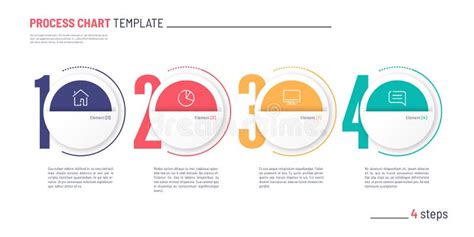 Plantilla De GrÃ¡fico De Proceso Numerado De InfografÃ­a Vectorial Cuatro Pasos Ilustración Del