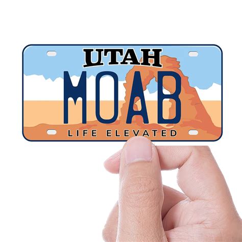 Moab Utah License Plate Sticker Offroading Bumper Sticker Outdoors Powersports