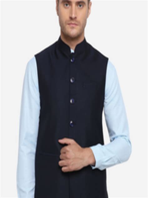 Buy Modi Jacket Men Navy Blue Solid Nehru Jacket Nehru Jackets For