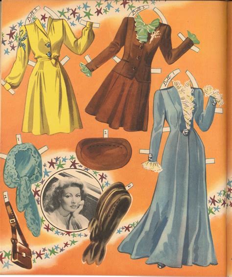 Vintage Uncut 1944 Greer Garson Paper Dolls Hd~laser Org Sz