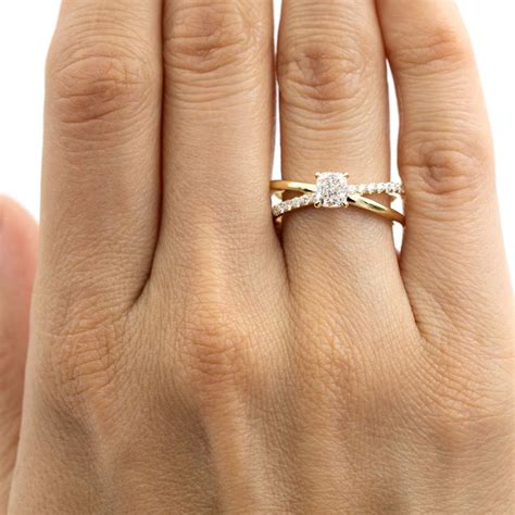 Criss Cross Diamond Engagement Setting Adiamor Engagement Ring