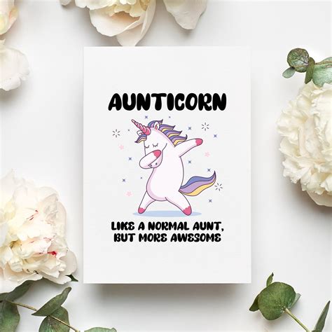 Aunticorn Card Aunt Greeting Card Aunt T From Niece Card Aunt Birthday Card Aunt Funny