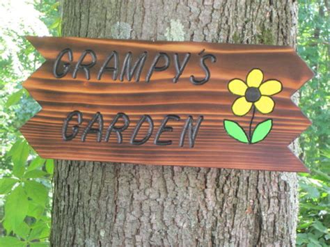 Garden Sign Personalized Wood Garden Sign Handmade Wood Etsy