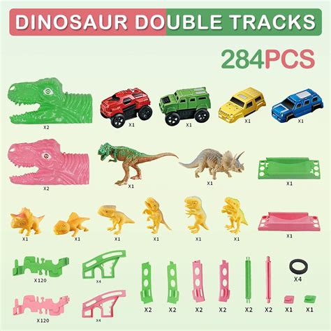 Juguetes De Dinosaurio Para Ni Os Verde Y Rosa Doble Pista De