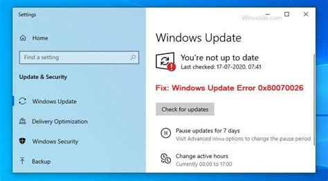 How To Fix Windows Update Error 0x80070026 On Windows 10