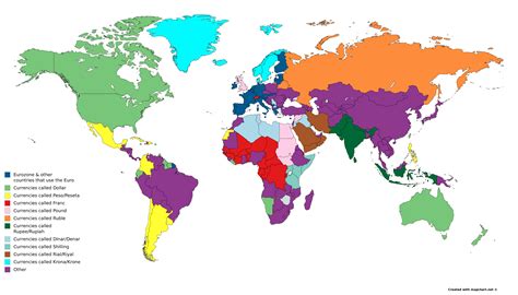 Currency names worldwide [4592x3196] : MapPorn