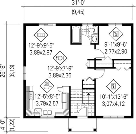 Casa Colonial De 2 Habitaciones Planos De Casas 3D