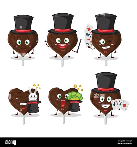 A Love Cookies Chocolate Candy Magician Cartoon Character Perform On A