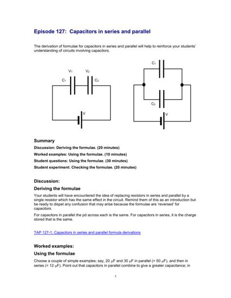 Capacitors In Series And Parallel