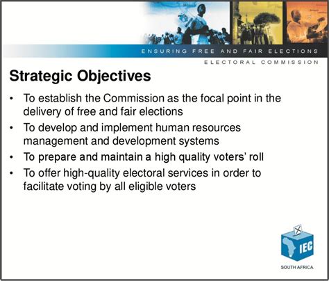 Strategic Objectives To Establish The Commission As The Focal Point In