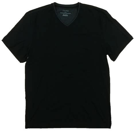 Calvin Klein Calvin Klein Mens Pima Cotton V Neck T Shirt Black