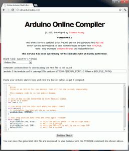 an image of a computer screen with the text arduno online compiler