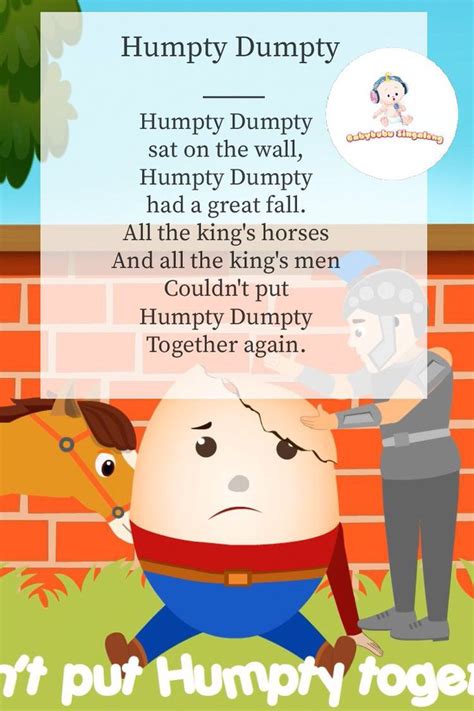 Lyrics For Humpty Dumpty Song Nursery Rhymes Lyrics Humpty Dumpty