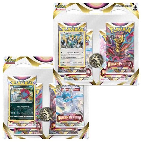 Pokémon TCG 2 Quad Packs SWSH11 Origem Perdida Weavile Regigigas