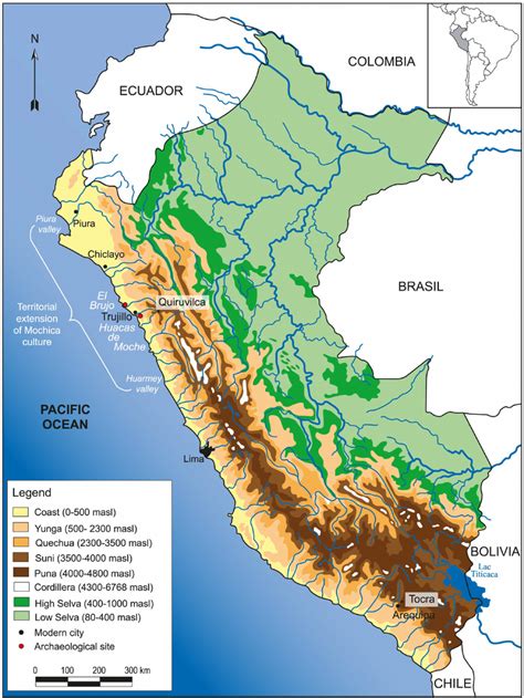 Peru Topographical Map