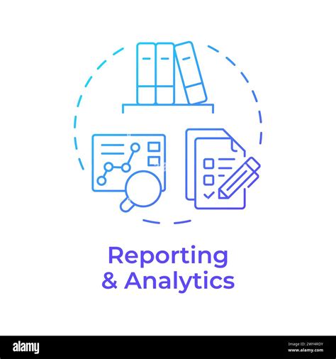 Reporting And Analytics Blue Gradient Concept Icon Stock Vector Image And Art Alamy