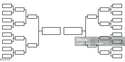 Blank 16 Team Tournament Bracket Isolated On White Background Stock ...