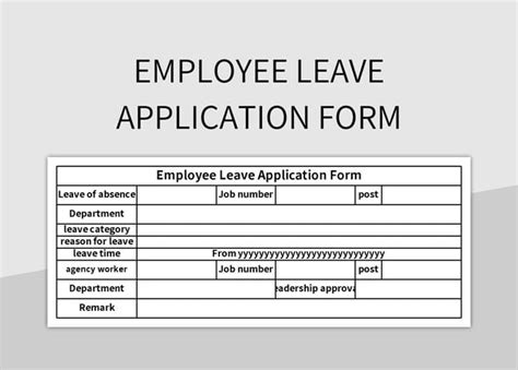 Employee Leave Application Form Excel Template And Google Sheets File