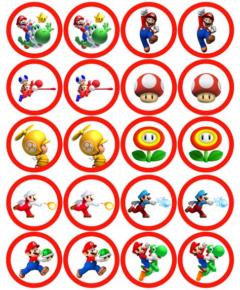 Super Mario Bros Cupcake Toppers