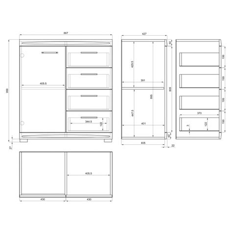 Smalle Ladekast Simple Kd Sz Beton Wit Glans