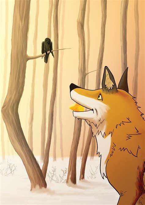 The Fox and The Crow - illustration on Behance